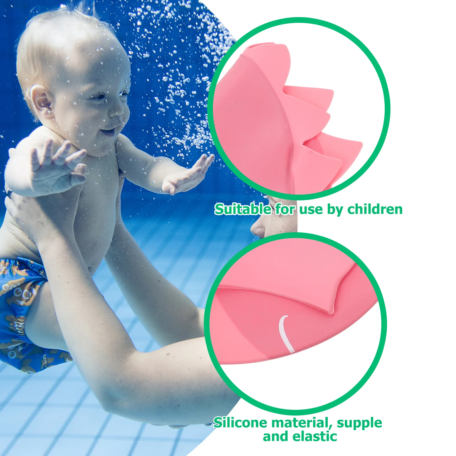 

Waterproof Silicone Swim Caps Dinosaurs Design Swimming Hat Flexible Tear Resistant Swim Hat