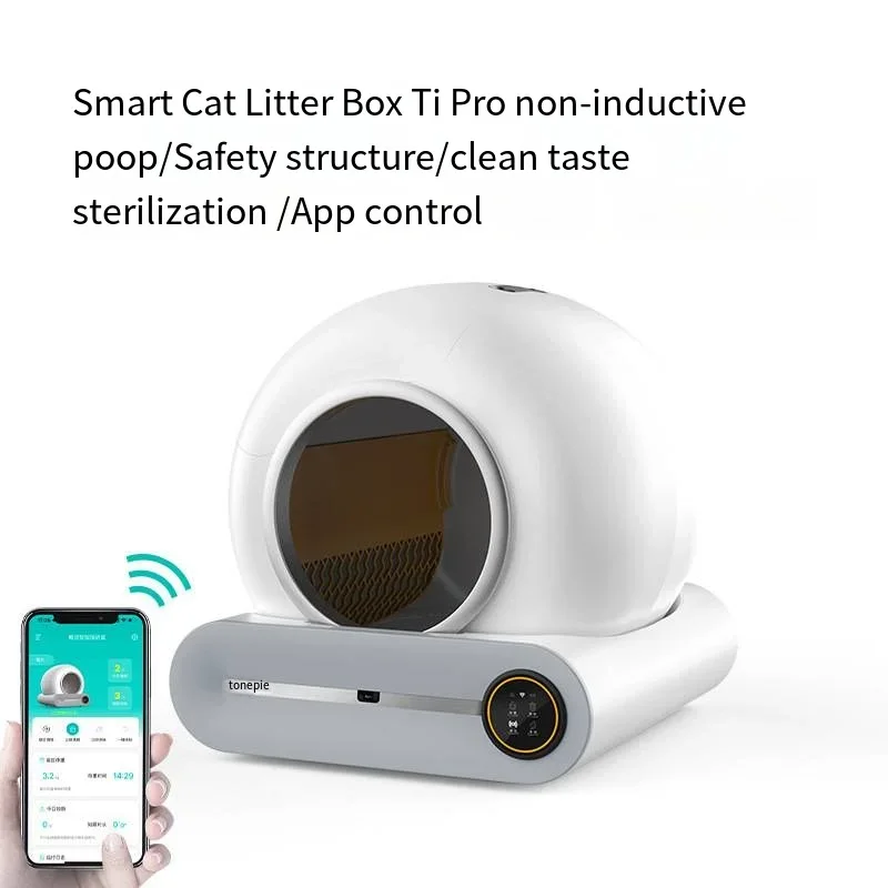 

2024 Cat Litter Box Automatic Smart Cat Litter Box Closed Cat Litter Box Self Cleaning Application Control Ionic Pet Toilet New