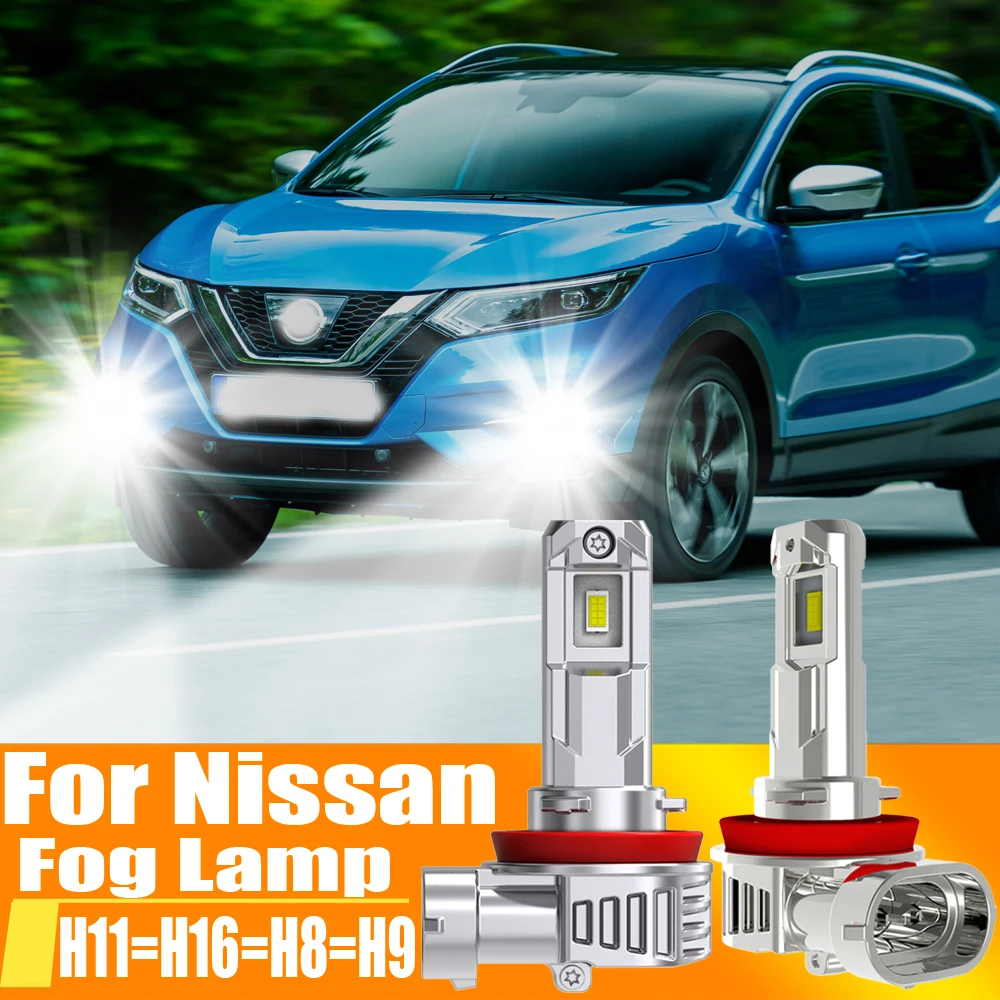 

2x H11 H8 Led Fog Light H16 H9 Headlight Canbus Car Bulb Driving Running Lamp 12v 55w For Nissan Qashqai J11 J10 X Trail T32 T31