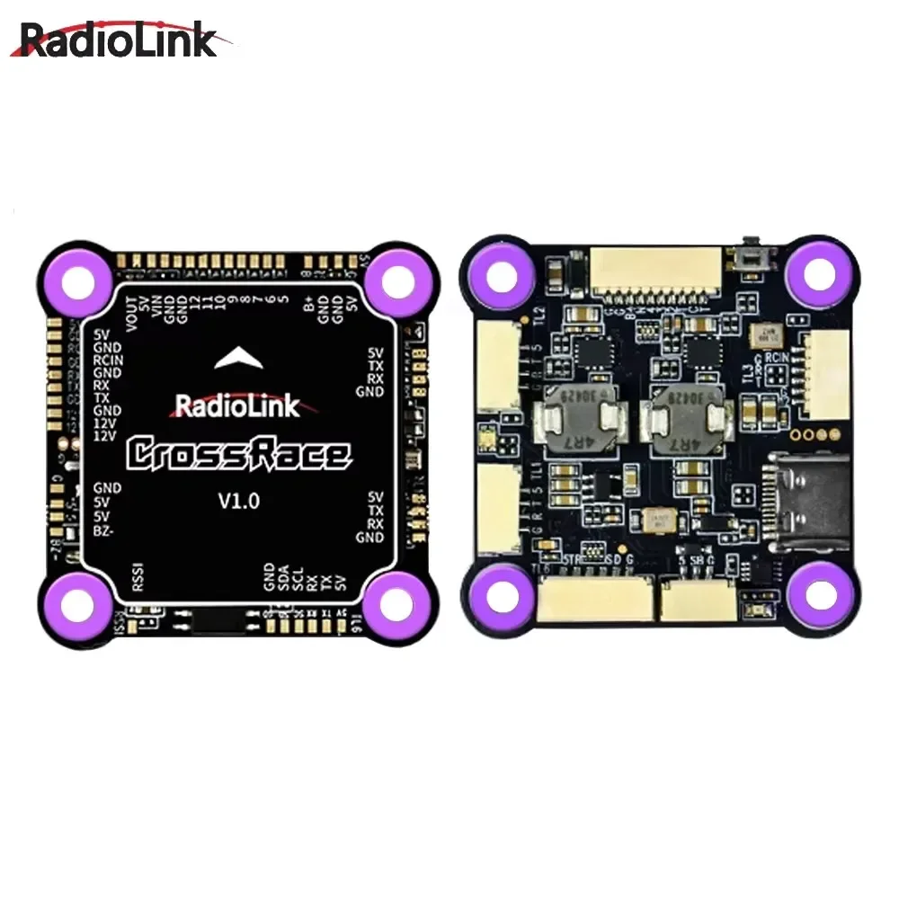 Radiolink CrossRace Flight Controller 12CH Output OSD Integrated, Compatible 4-in-1 ESC Plug-and-play and 2-8 Axis Multirotor