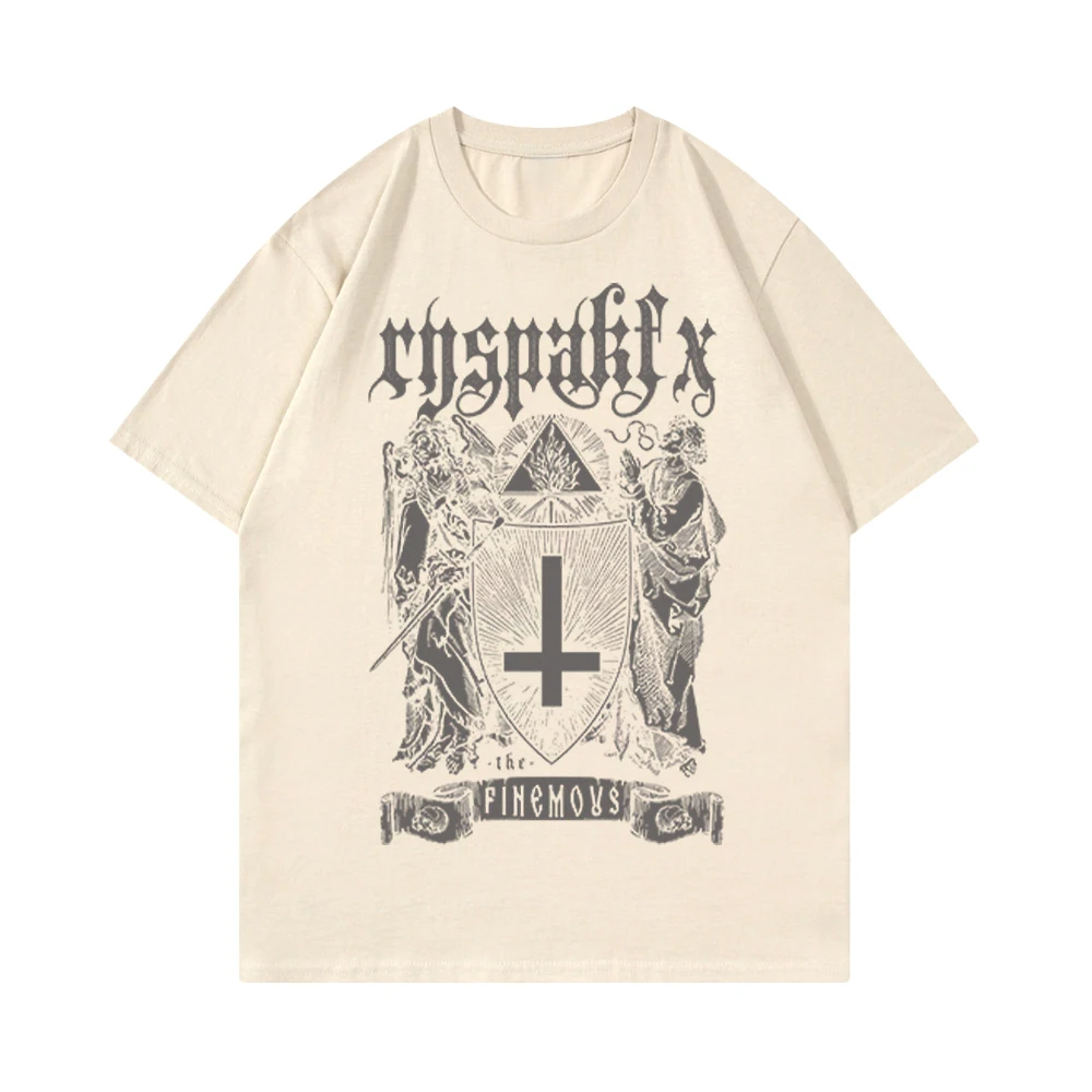 Unisex Cross Portrait Print manga curta Tees, Harajuku, American Vintage, Hip Hop, casual, solto, grandes dimensões, moda, mulheres