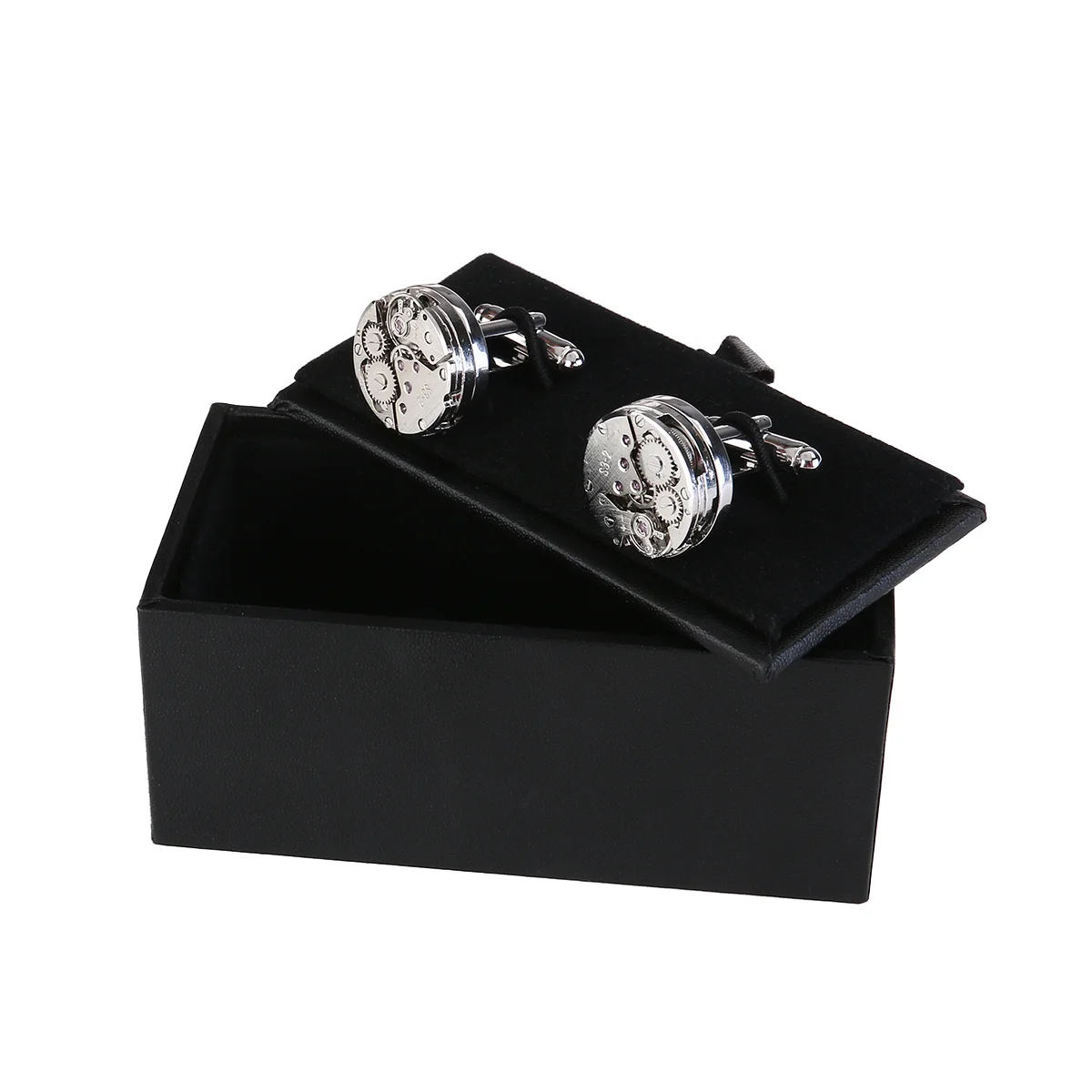 Pair Vintage Men's Copper Silver Golden Steampunk Clockwork Mechanical Movement Cufflinks Birthday Gift Sleeve Buttons
