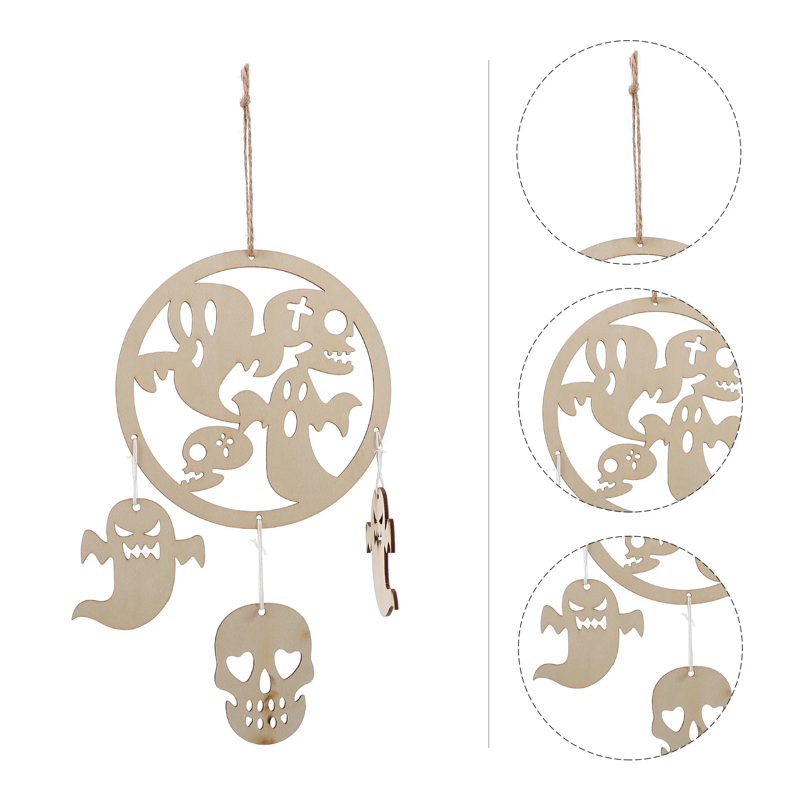 

1pc Wooden Hanging Decoration Haunted House Theme Party Wall Ceiling Decor For Halloween Kitchen Stairs Front Door Hanging