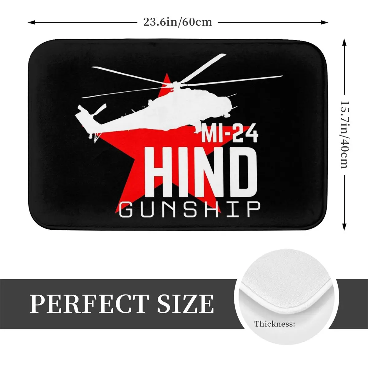 Mil Mi 24 Soviet Helicopter Doormat Non-slip Bathroom Floor Mats Home Entrance Rugs Kitchen Bedroom Carpet Hallway Footpad