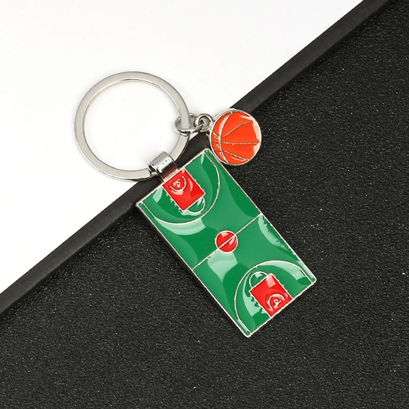 Creative Basketball Field Keychain For Women Men Fashion Basketball Field Pendant Team Fans Souvenir Car Key Holder Gifts