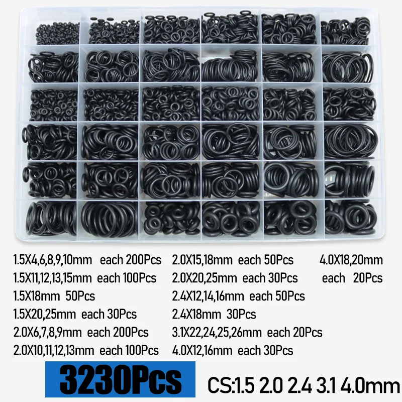 3230p 36 Sizes Rubber O Ring Sealing Washer Oil Resistant Oring Plumbing Gasket Automobile Plumbing Faucet Water Repair O-Ring