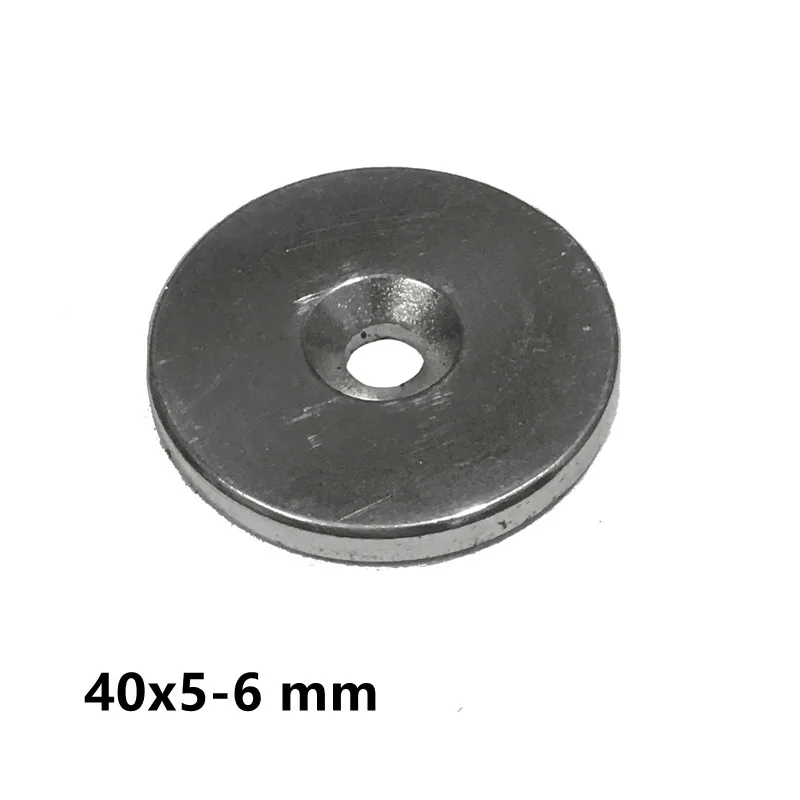 1~100PCS 40x5-6 mm Powerful Magnet 40*5 mm Hole 6mm Round Countersunk Magnetic 40x5-6mm Neodymium Disc Magnets 40*5-6 mm 40x5