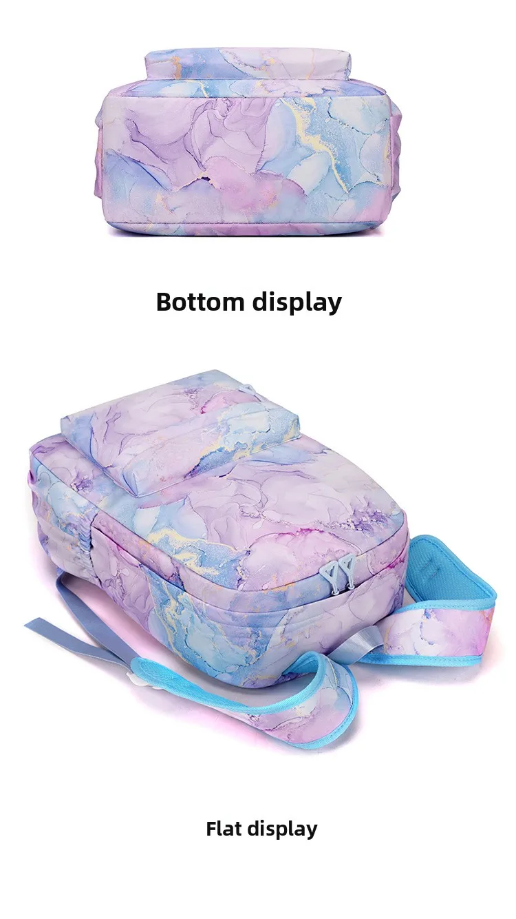 Kochou Shinobu Print School Backpack Set with Lunch Bag Pencil Case for Girls Kids Student Bookbag