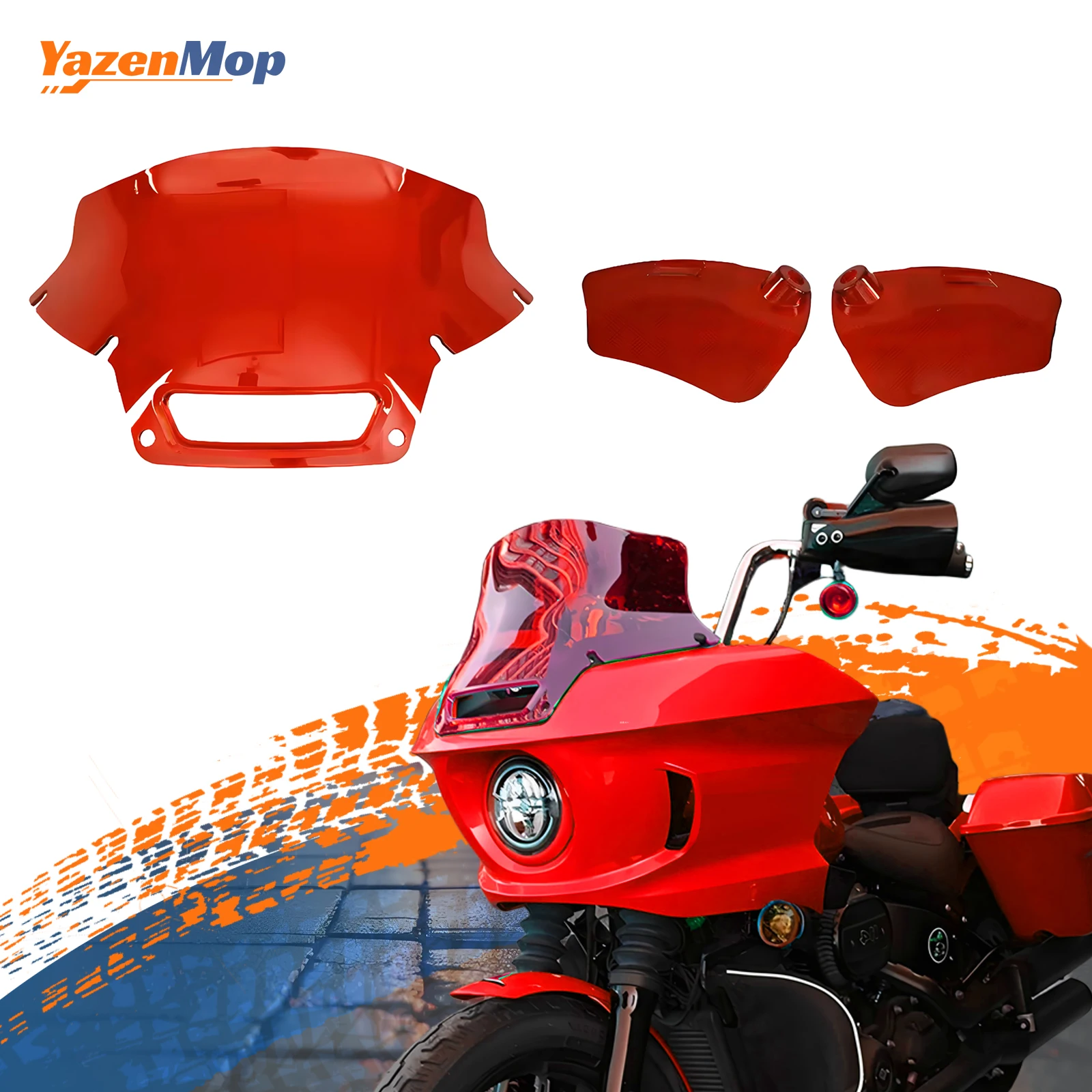 

Motorcycle PC Windshield Windscreen with Air Deflector for Harley Softail Low Rider ST FXLRST El Diablo FXRST 2022-2024 Models
