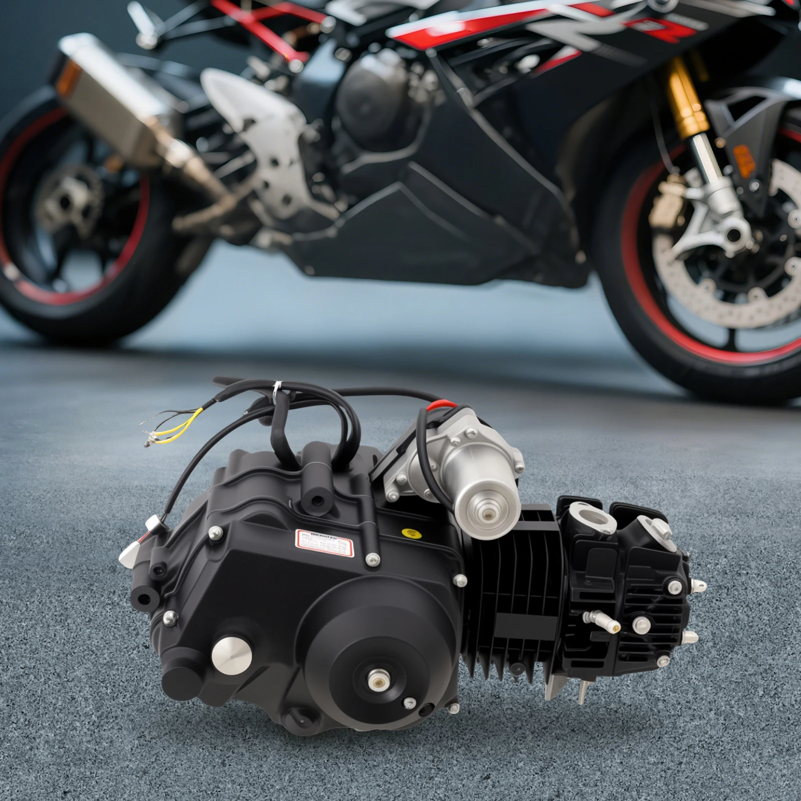 125cc ATV Engine, Engine Motor Automatic Clutch, 3+1 Gears Hydraulic System, Aluminum Alloy for RV Quad Bike UTV Off-road Vehicles