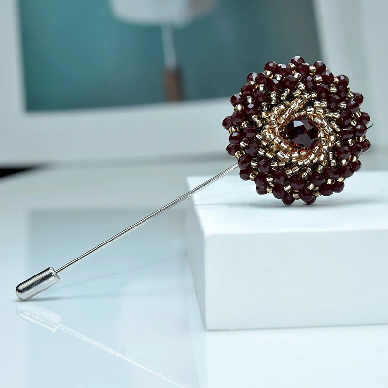 New Sun Flower Brooches Rose Pins Men\'s Suit for Women Wedding Bridal Jewelry Birthday Party Clothing Accessories Fashion Brooch