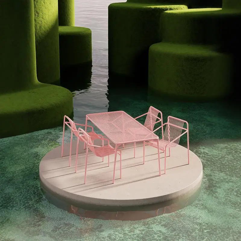 

Outdoor Balcony Courtyard Leisure Table and Chair Combination Outdoor Terrace Garden Long Modern Simple
