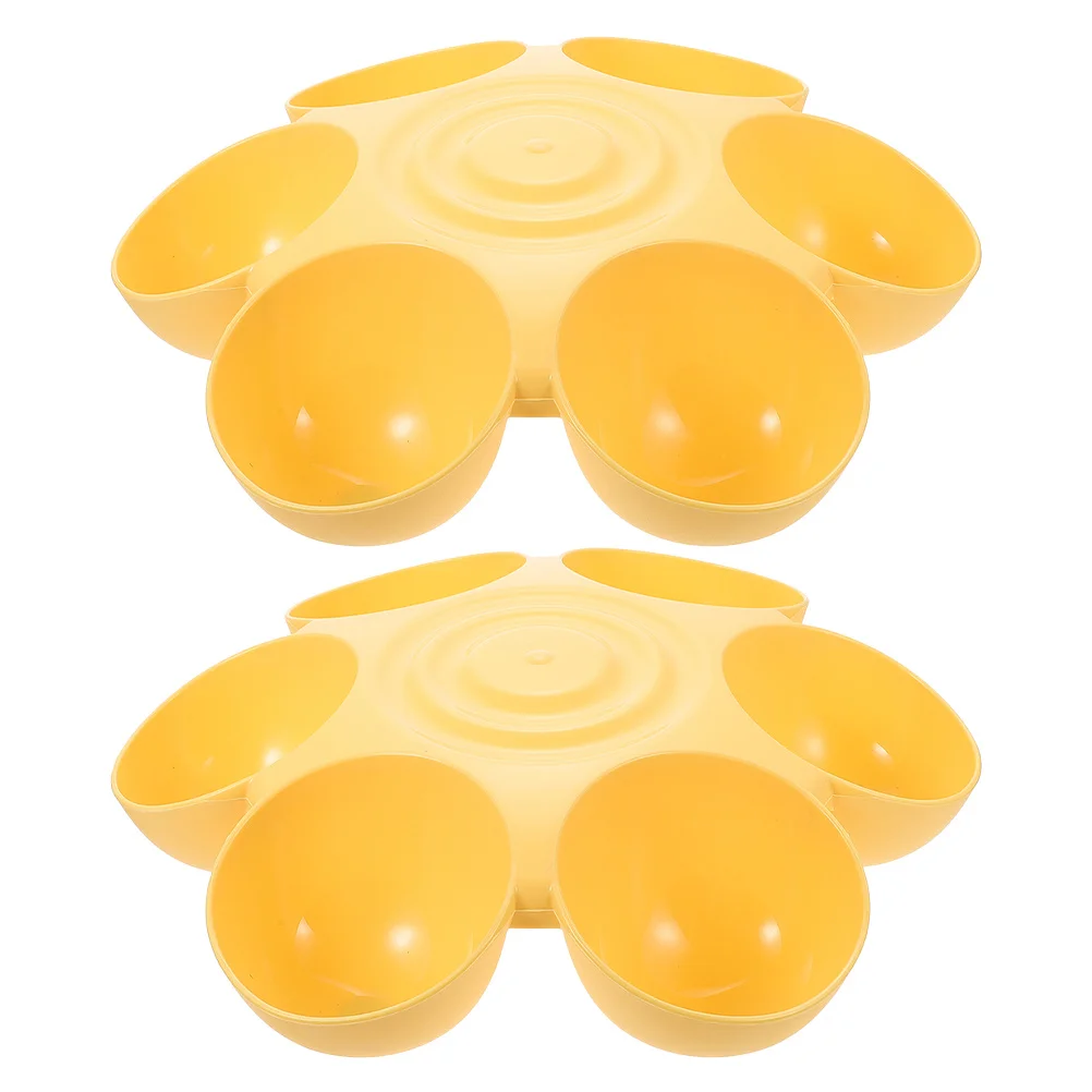 

2Pcs Flower Shaped Pet Bowl Six Petals Cat Food Feeder Durable Plastic Easy Clean Non-Skid Puppy Bowl Dog Feeder