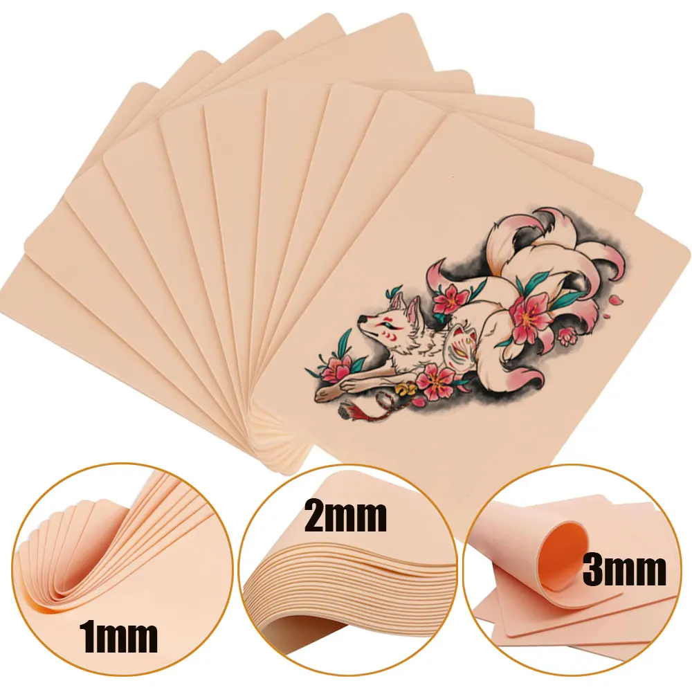 

3/2/1 мм татуировка для практики кожи, двухсторонняя силиконовая искусственная кожа, тренировочная кожа для татуировки для перманентного макияжа, аксессуары для татуировок