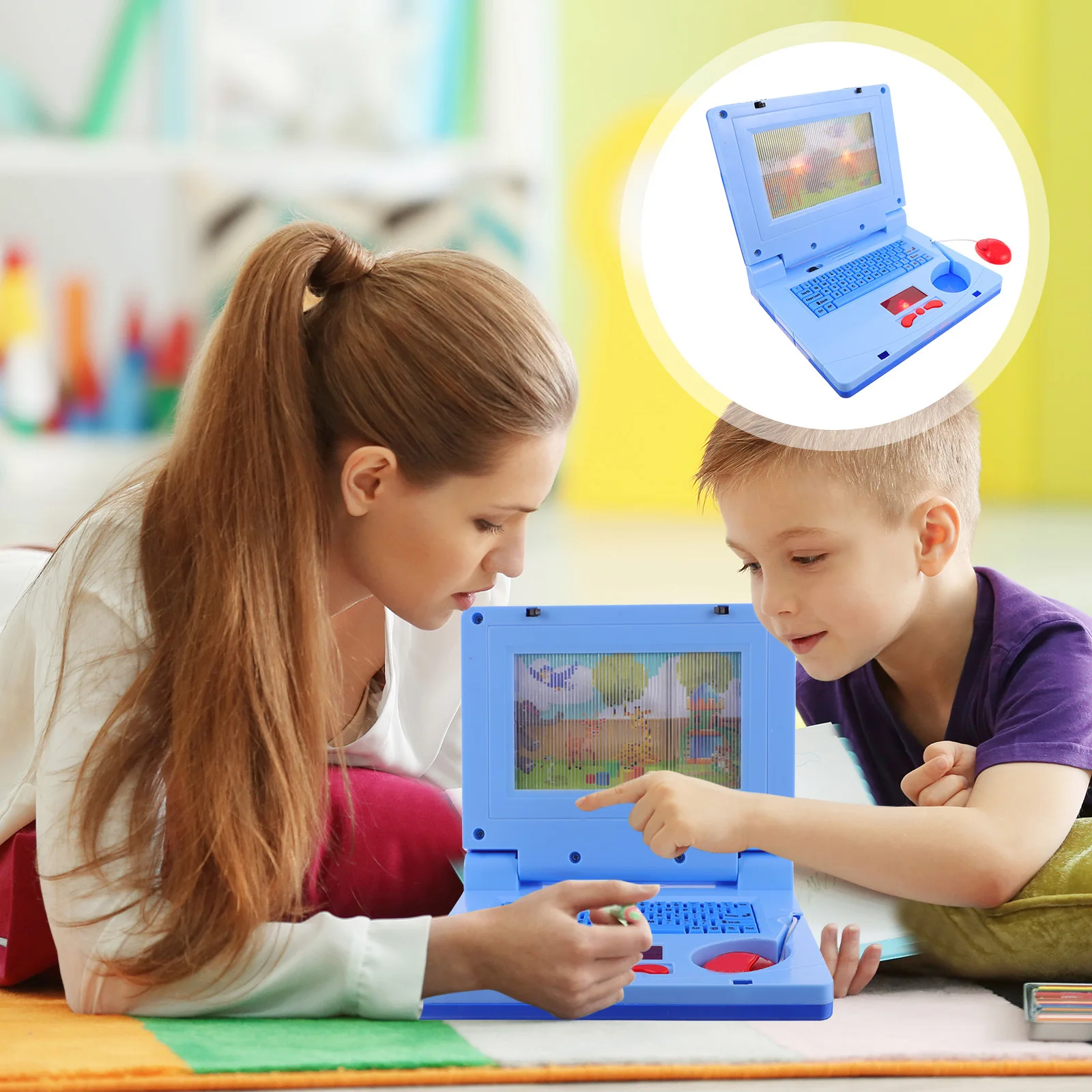 

1pc Kids Laptop Learning Educational Music Computer For Toddlers Preschoolers Ages 3-8 Electronic Learning Machine Cartoon Mouse