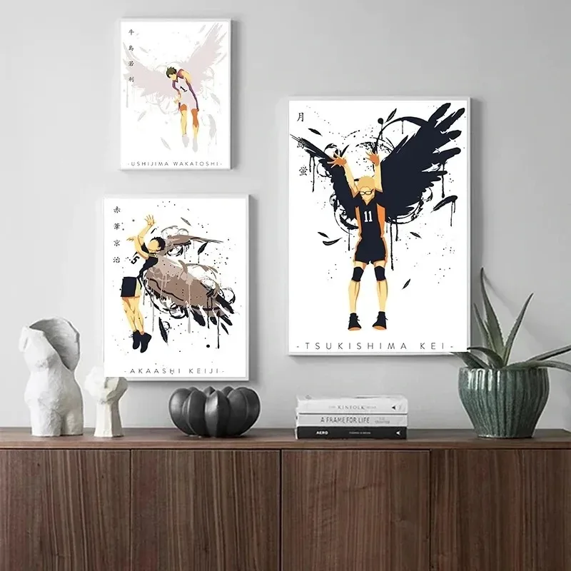 Japanese Anime Volleyball Boy Haikyuu Cartoon Manga Art Posters Canvas Painting Wall Prints Pictures for Living Room Home Decor