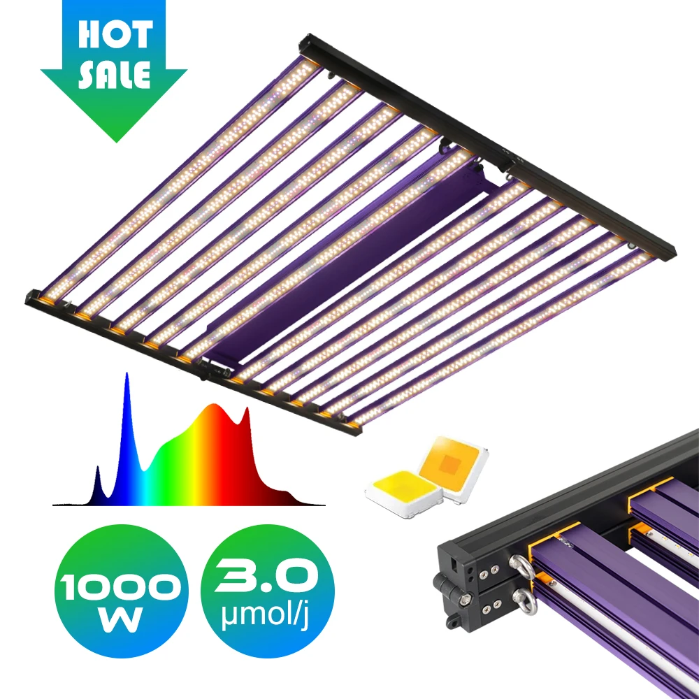 2026-3.0umol/j MEIJIU 700w 1000w Waterproof Samsung Lm301h EVO Lm281b Lm301b 3 Channel UV IR Led Grow Light Bars