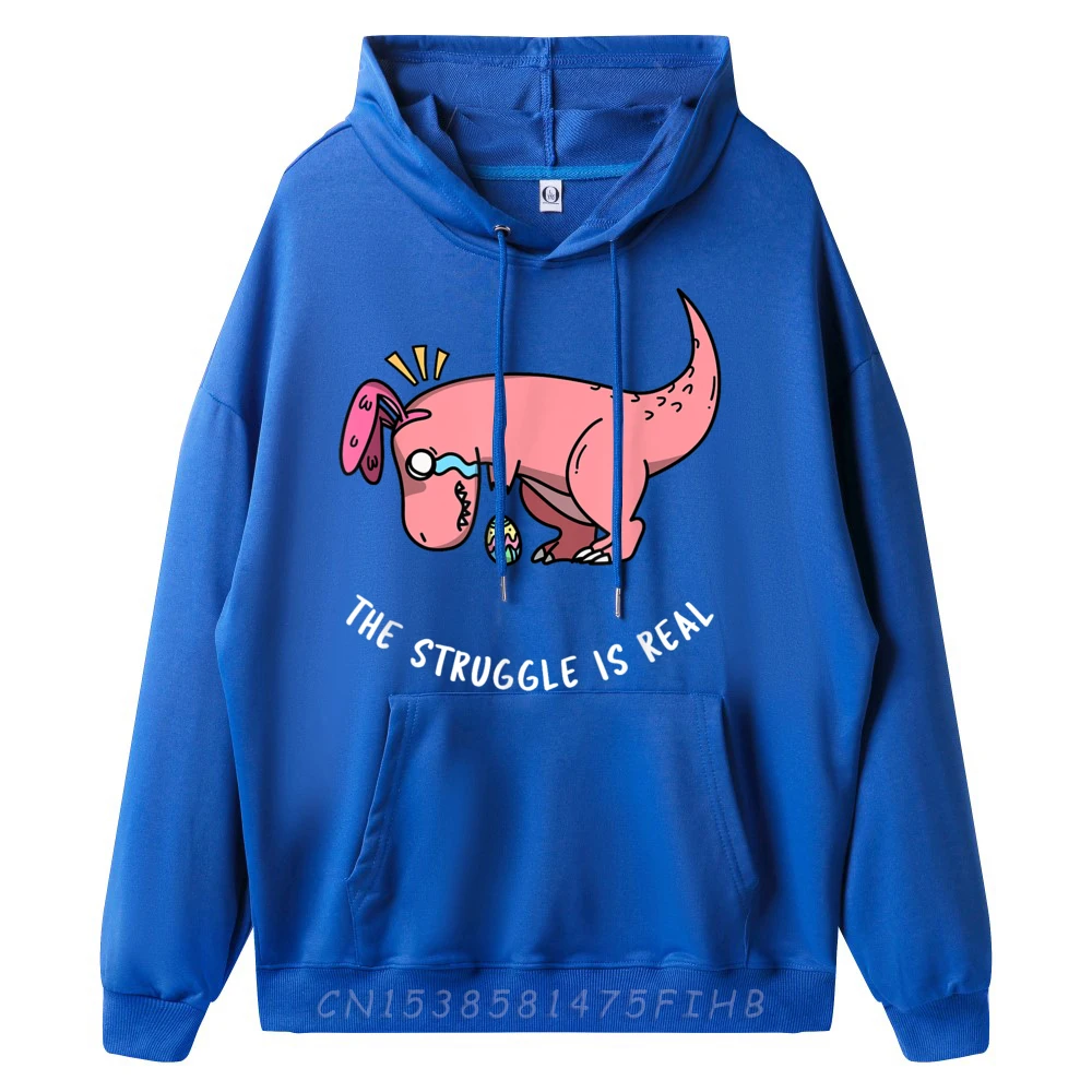 Loose Mens Hoodies Bunny The Struggle Is Real Vintage Sweatshirt Long Sleeve Casual Hoodies O-Neck