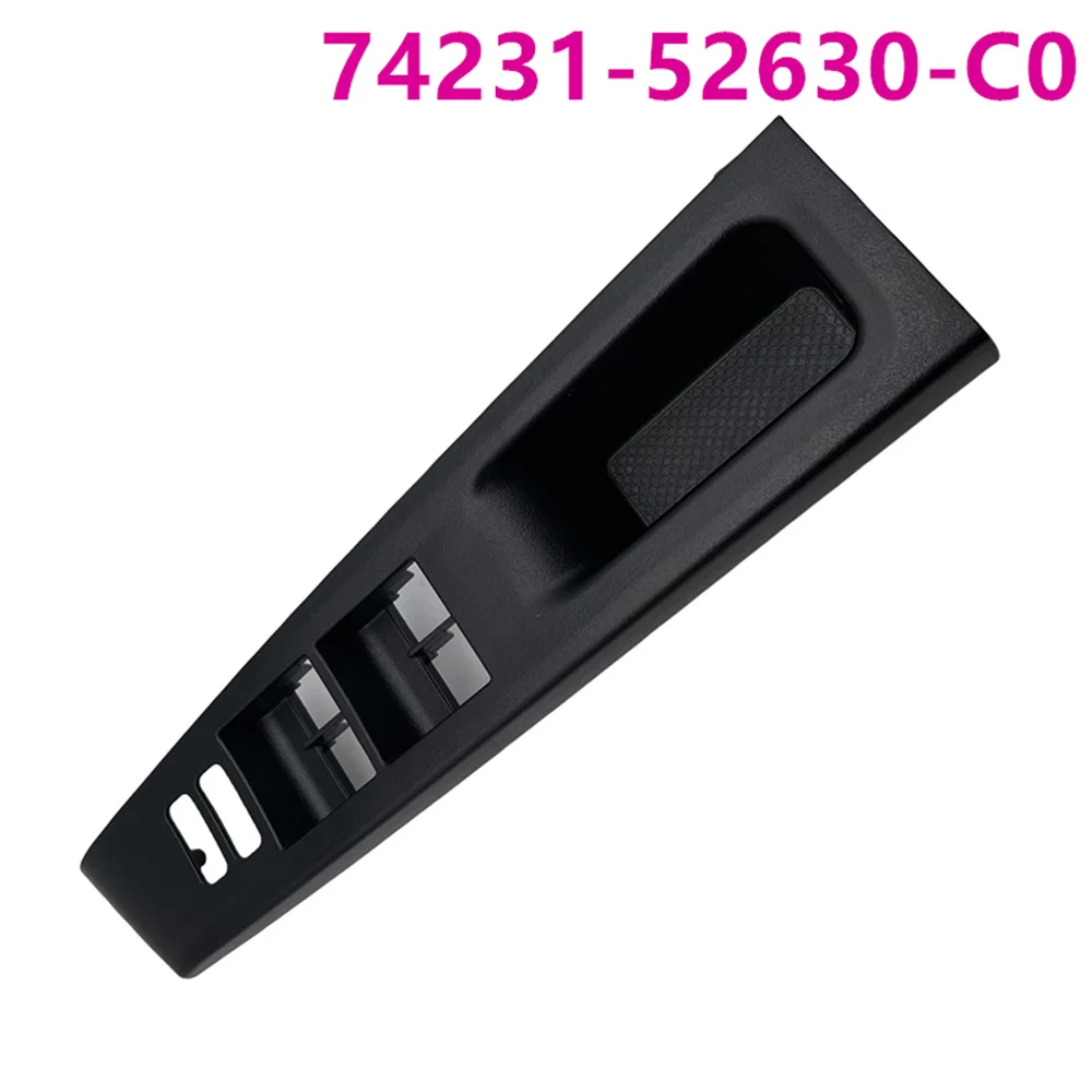 Car Front Window Switch Bezel Trim Panel Front Right Armrest Upper 74231-52630-C0 Black For Toyota Plastic For Vitz 2010-2014