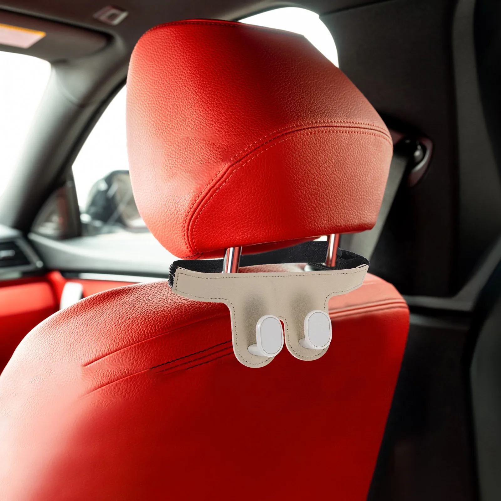 

Seat Hook Microfiber Zinc Alloy Purse Hanger Backseat Organizer Storage Solution Multifunctional Car Mounted Double