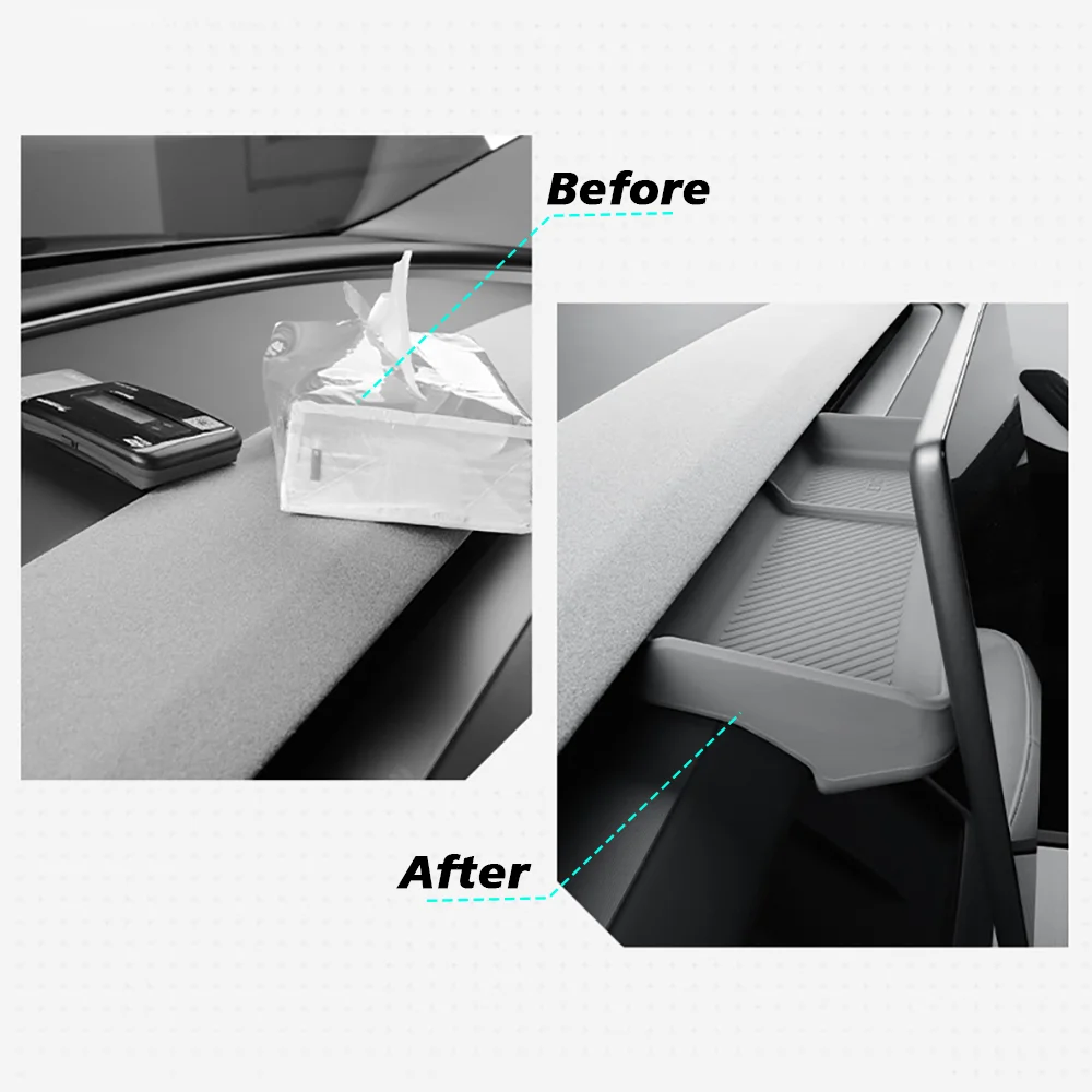 

For Tesla New Model 3 Highland 2024/Model Y Launch 2025 Rear Screen Storage box Dashboard bracket Tissue Box Tray ECT Panel
