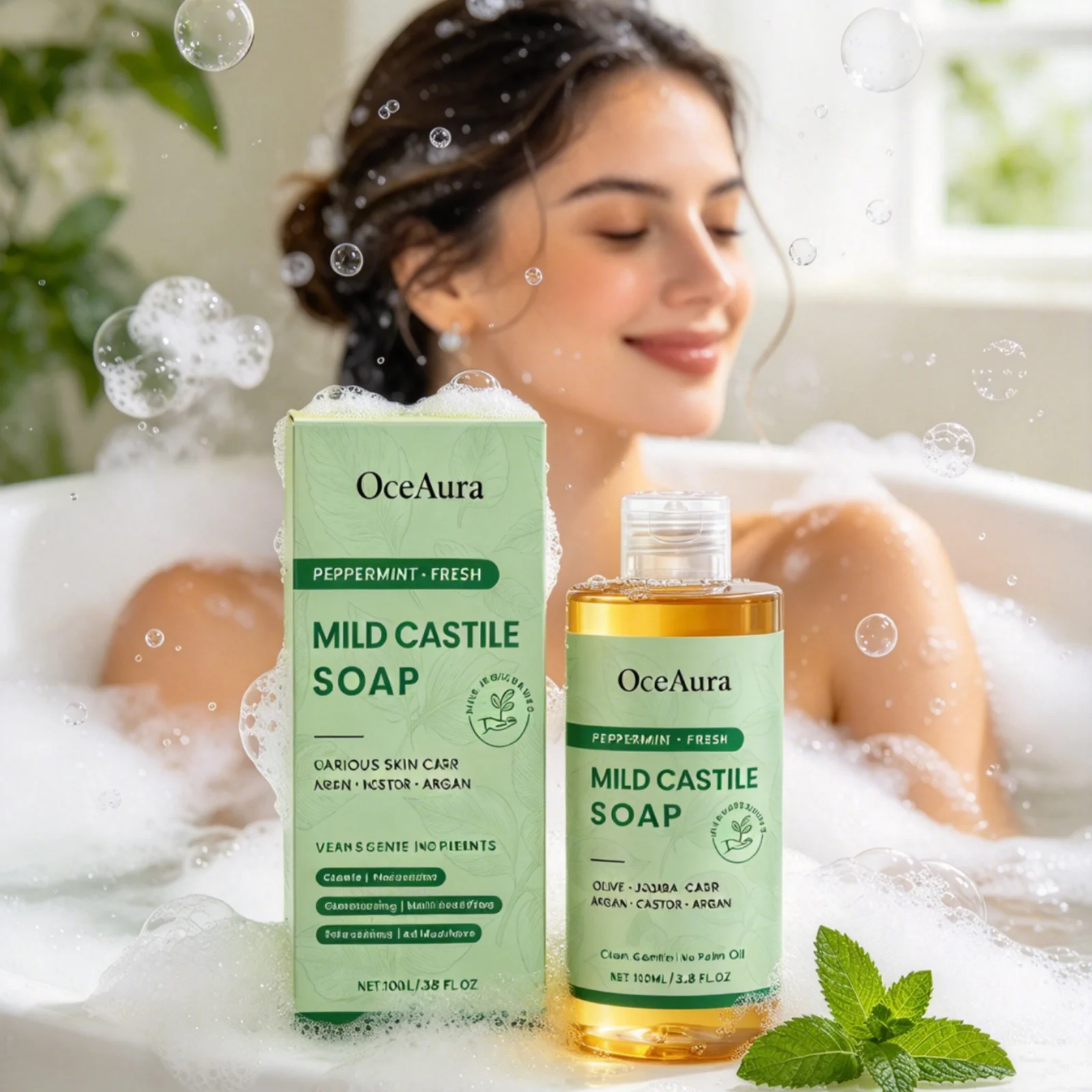 OceAura Refreshing Shower Gel Gentle Cleansing Deep Nourishing Skin Friendly Repair Skin Barrier Moisturizing Shower Gel 100ml ﻿