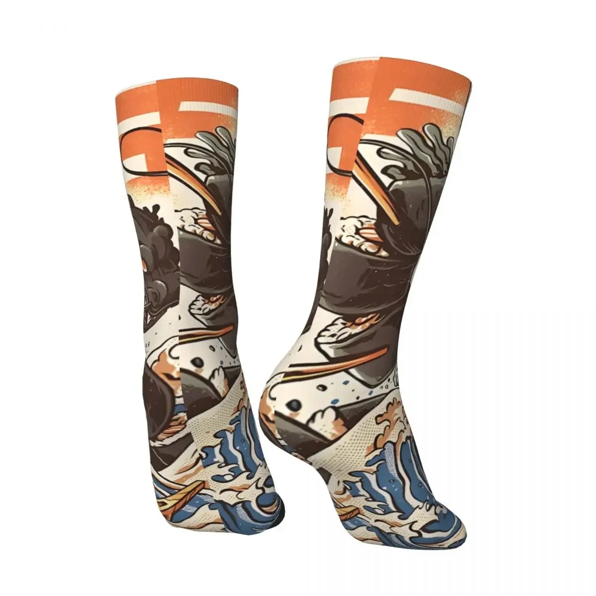 Retro Great Sushi Dragon Men's compression Socks Unisex Street Style Pattern Printed Novelty Crew Sock