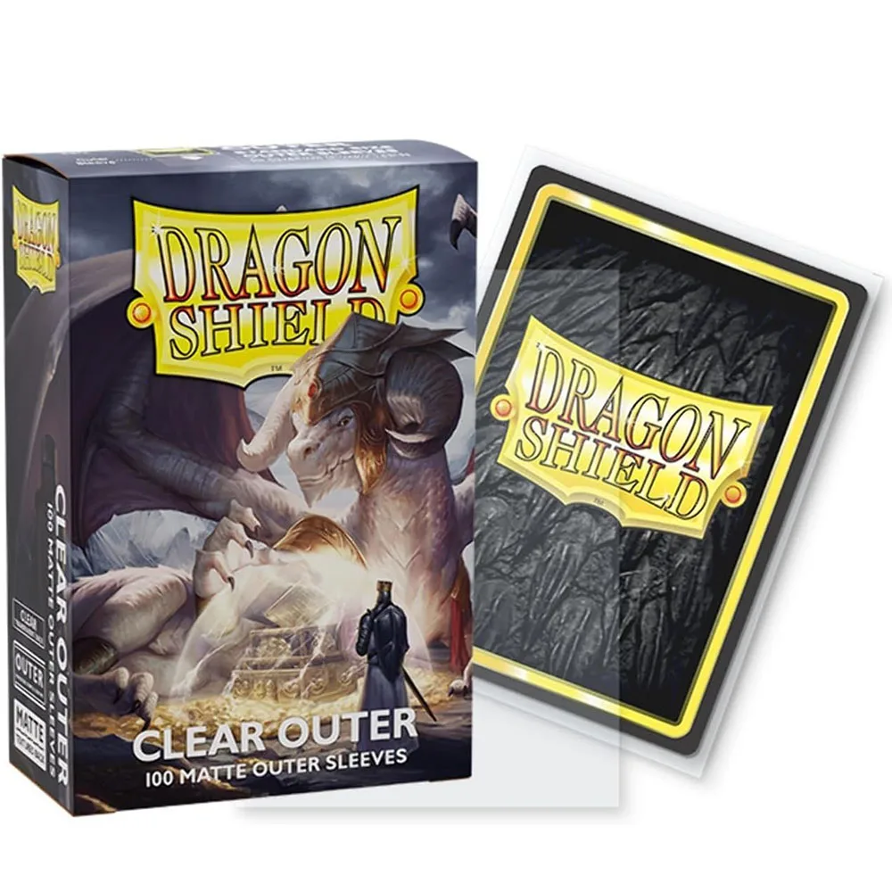 Clear ด้านนอก 100 ชิ้น Matte Dragon Shield: แขนด้านนอกเรียบและทนทาน - ใช้งานร่วมกับ Magic PKM การ์ด Protector Cover