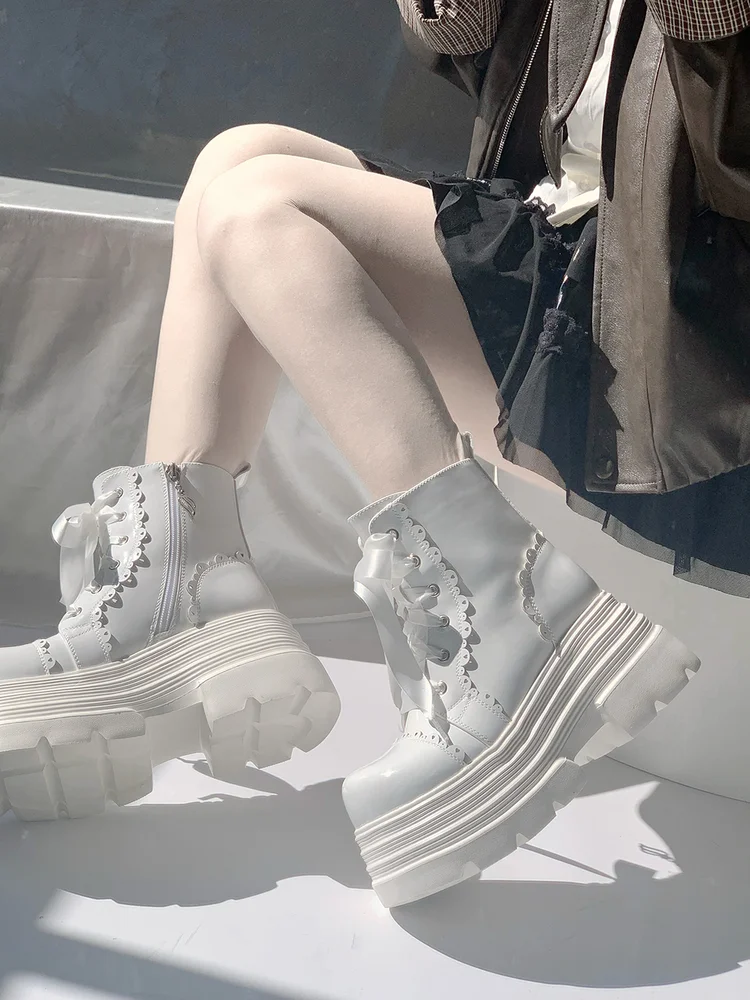 

Dream Rose Готическая субкультура Туфли Лолиты Высокие сапоги Y2k Series Lei Series Сапоги с ультралегкой подошвой, увеличивающие рост