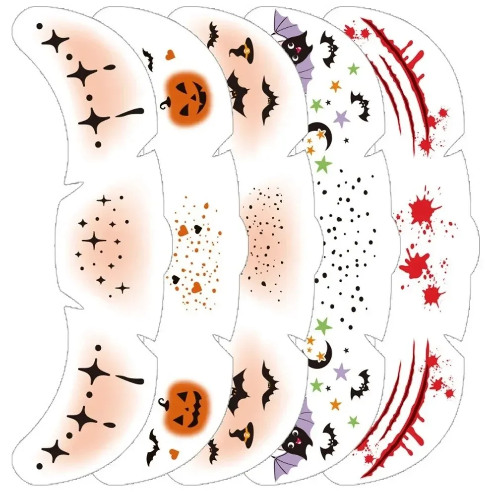 

Водостойкая наклейка для татуировки на лице на Хэллоуин, сделай сам, веснушки, временные татуировки, наклейки, горячее тиснение, нашивка для макияжа, вечеринка на Хэллоуин