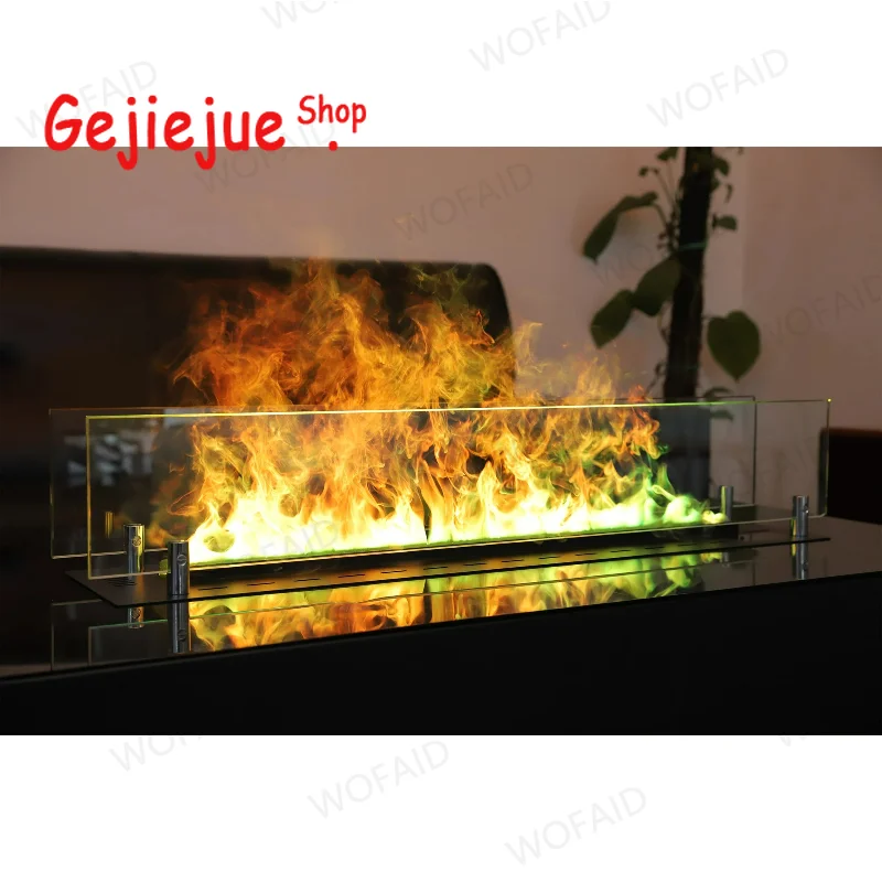 Chimenea de niebla 3D inteligente: control por aplicación Tuya, tanque de 6 litros, 20 horas, humidificador, color de llama ajustable, sonido de fuego real y bloqueo para niños