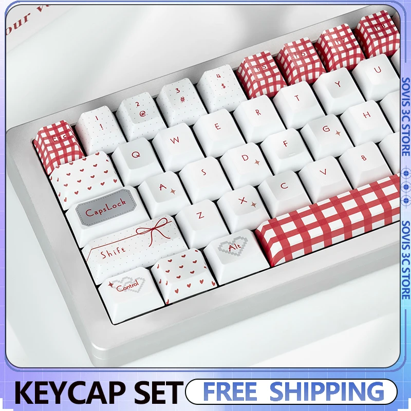 

Набор клавиш Starfeay Sweet Theme, 145 клавиш, PBT, изготовленная на заказ милая аниме-клавиатура, игровой колпачок с вишневым профилем для механической клавиатуры