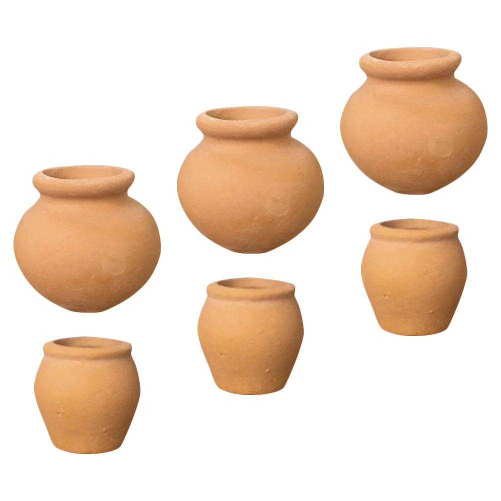 6 Pcs Mini Succulent Flower Pots Clay Large Small Terracotta Plant Containers Outdoor Garden Thumb Pottery Set