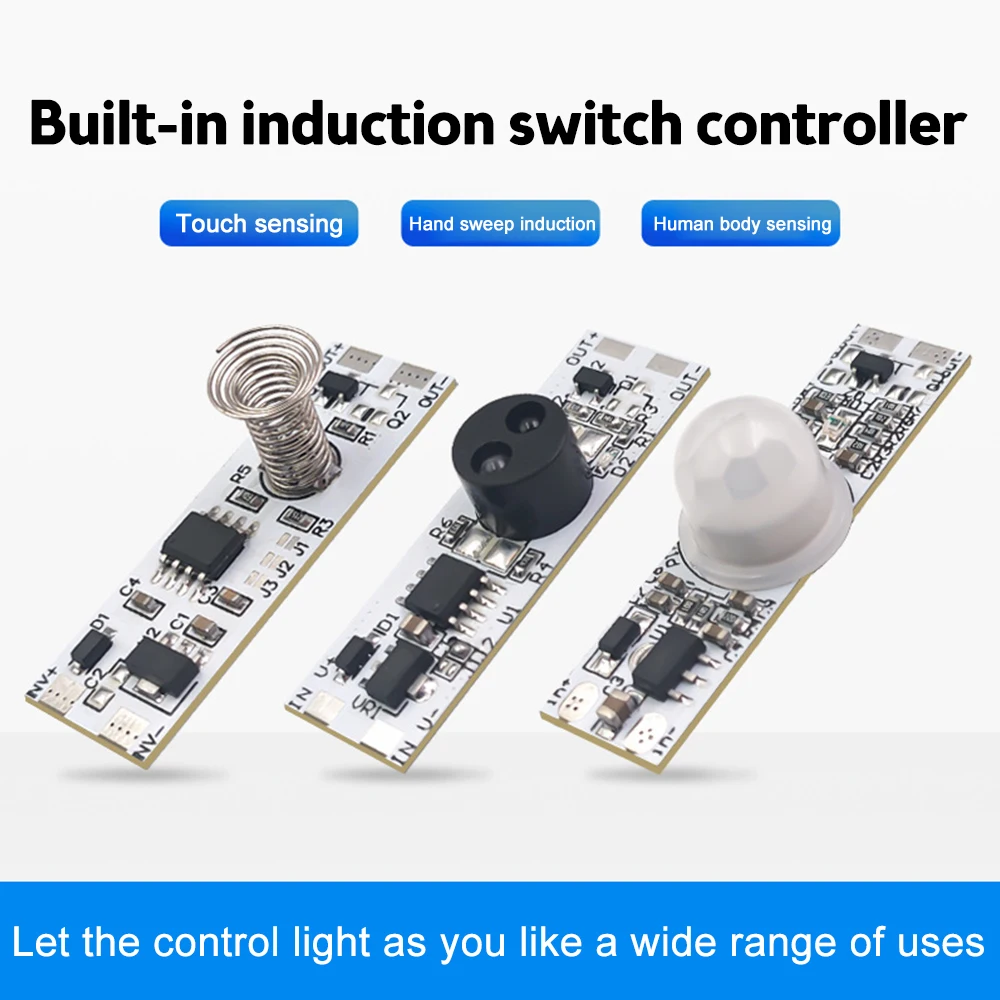 DC 5V-24V Touch Switch 3A LED Dimming Control Lamps Human Body Sensing Hand Sweep Touch Infrared Sensor Switch for LED light