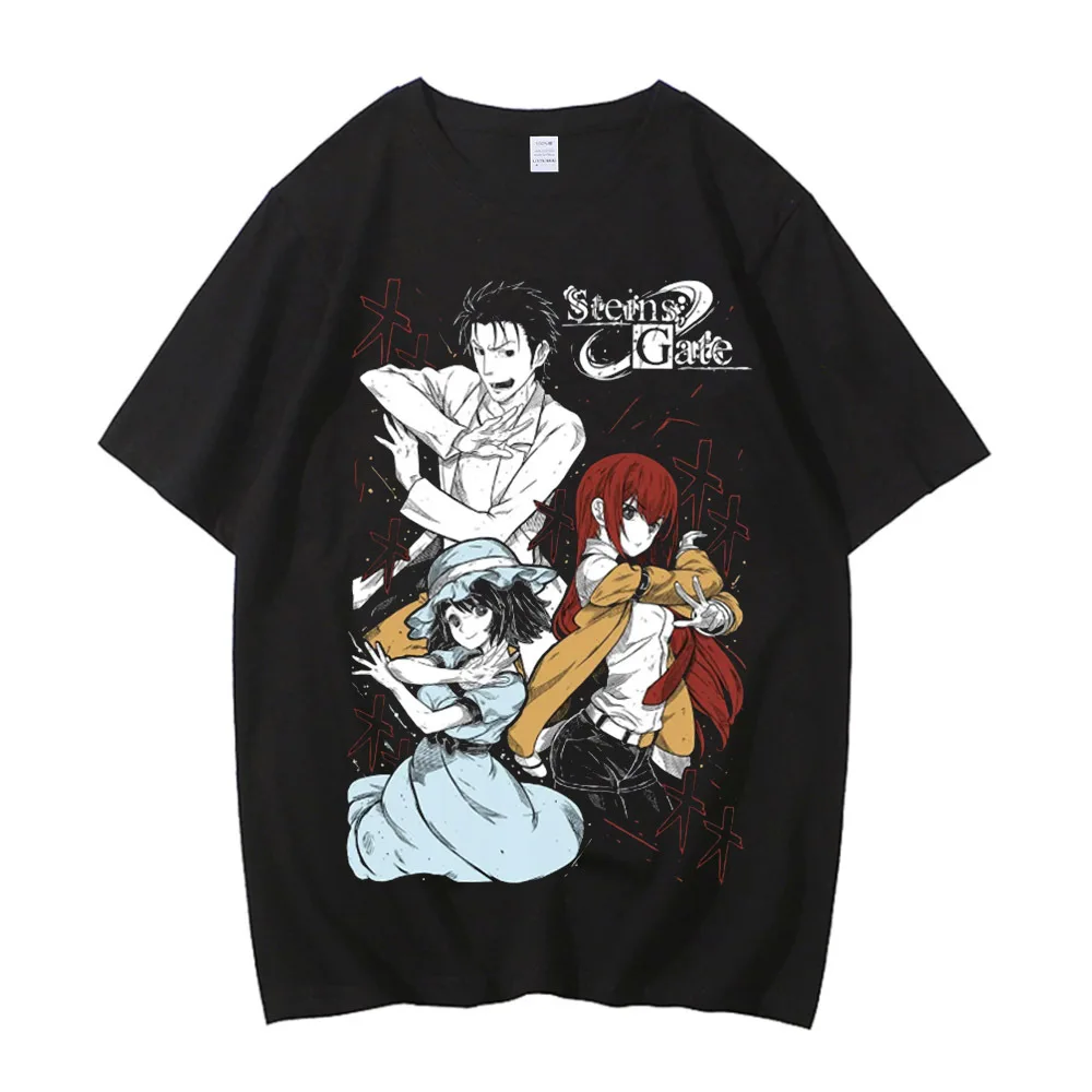 Steins Gate cotton tshirt teen hip hop 80s Digital korean clothes Trendy t shirt korean clothes Colorful 80s streetwear