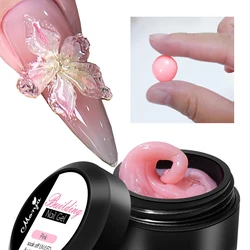 15ml Clear Non Stick Hand Extension Gel Nail Polish 3D Shaping Nail Art Solid Milky Jelly Pink Gel for Fake Nail Manicure Gel *(