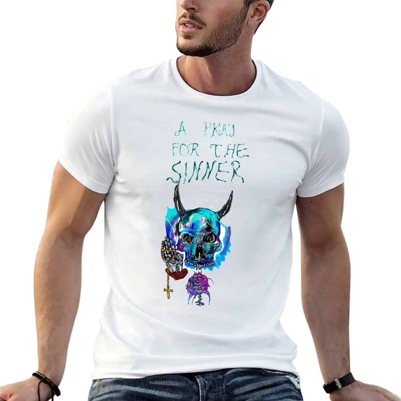 

A pray for the sinner T-Shirt t shirt custom print funny t shirts dark humor essential t shirt T-shirt