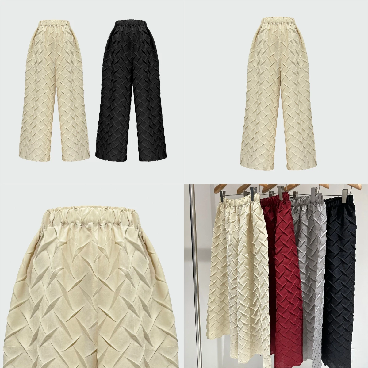 

Miyake Pleated Summer High-end Pleated Trousers 2025 New Plaid Pressed Pleated Hundred Casual Elastic Waist Nine-minute Trousers