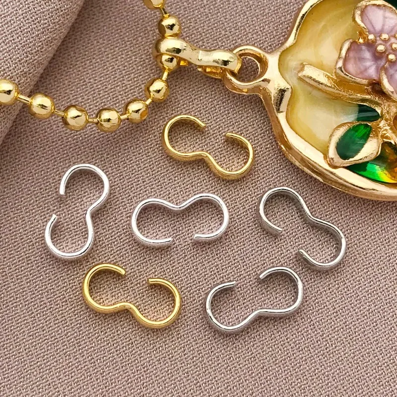 

Смешайте 10/20 шт., 18 К, медное покрытие, натуральное золотое, толстое, серебристое, открытая пряжка с 3 символами, браслет «сделай сам», изготовление ювелирных изделий 2030