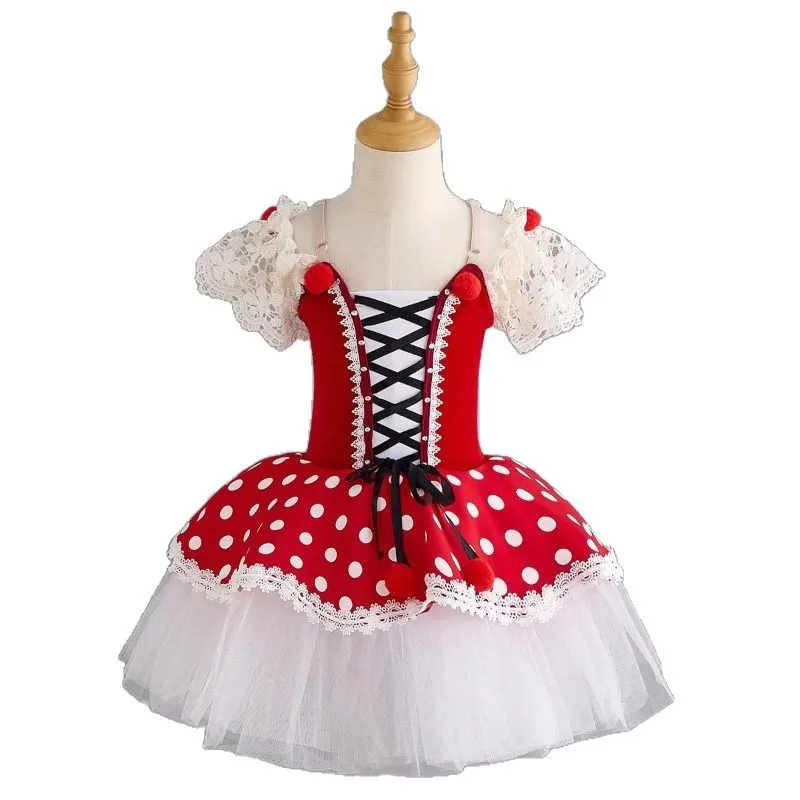 

Girls Adult Ballet Dress Cherry Radish Performance Dress Little Swan Dance Dress Gauze Dress Girl Swan Lake Stage Dance Costume