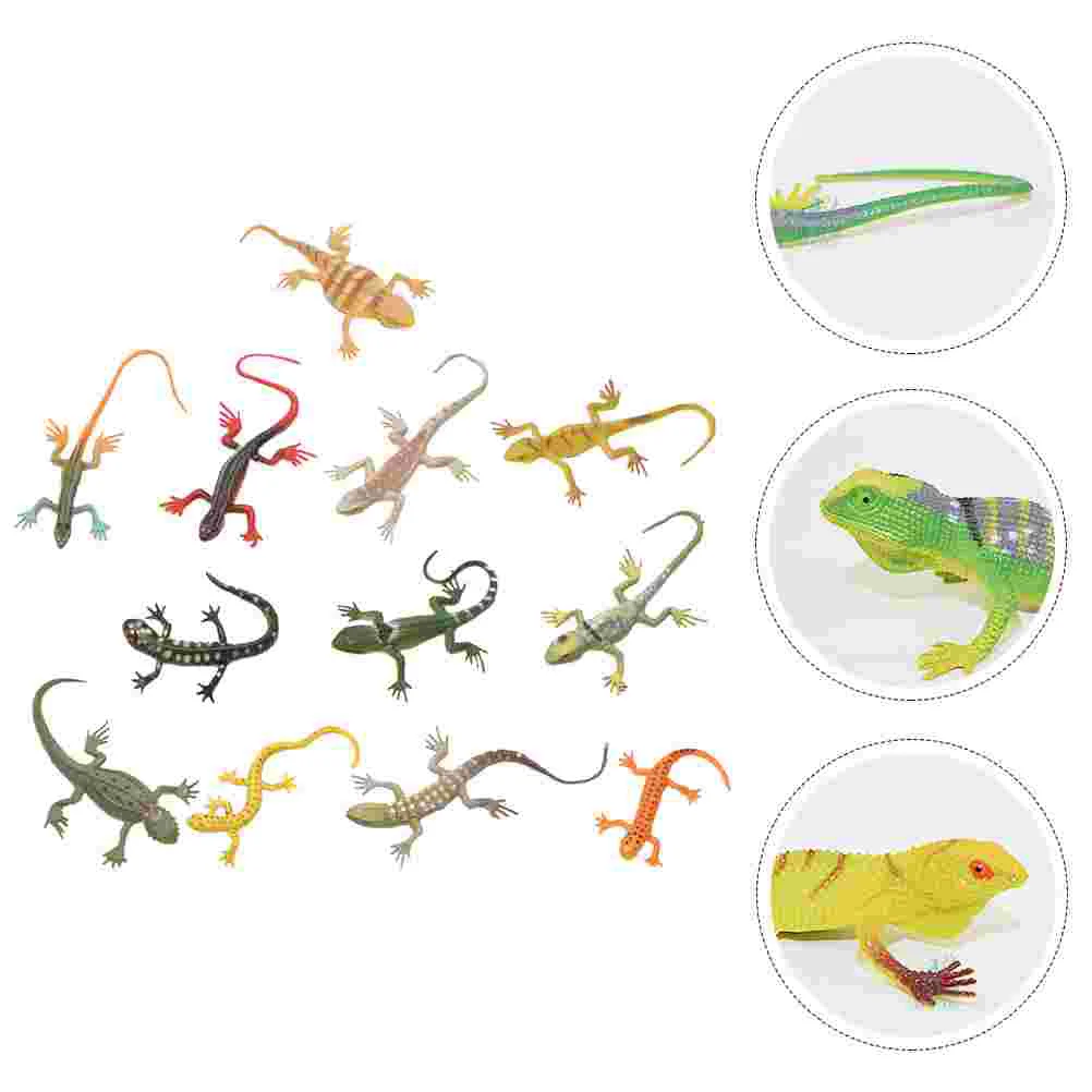 12 Pcs Artificial Lizard Home Decor Plastic Gecko Party Favors Toys Halloween Trick Props Simulation Reptiles Childrens