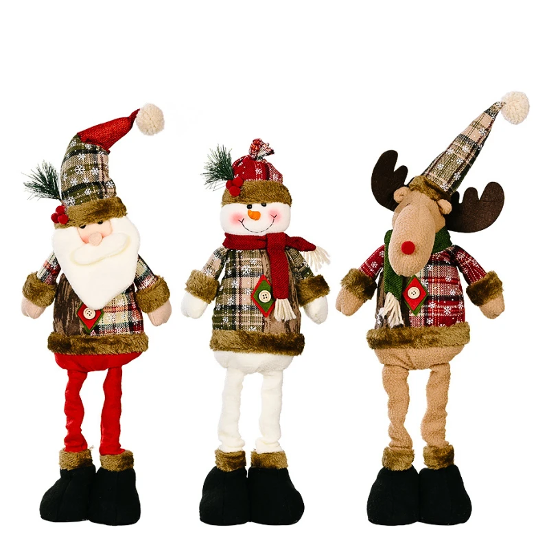 2023NEWSanta Claus Snowman Reindeer Plush Doll Toy Long Leg Standing gnome Christmas Ornaments Dolls Xmas Home Party Decorations