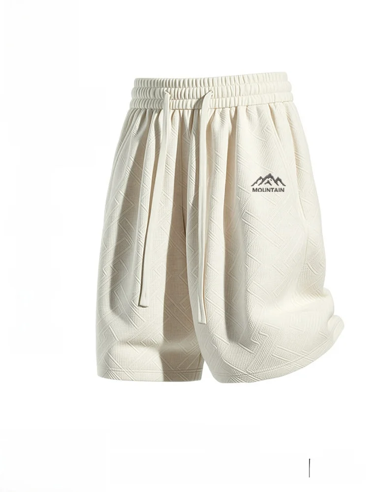 

Мужские повседневные вышитые шорты Jeanswest, летние, 2026, новые, для спорта и фитнеса, длиной до колена, средняя талия, свободный крой