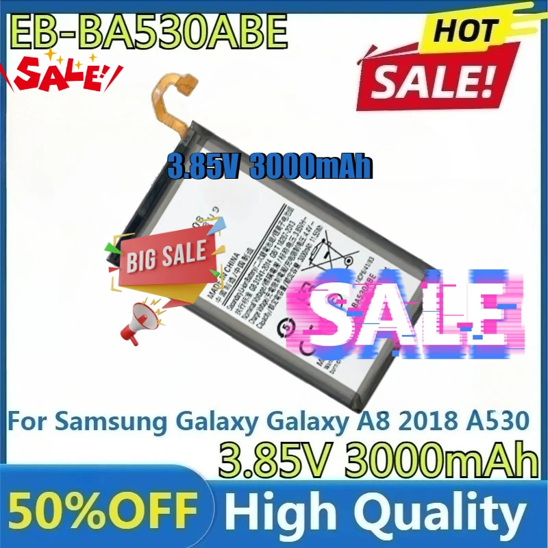

Для Samsung Galaxy A8 2018 A530 SM-A530F SM-A530 A530F A530F/DS A530N A530W Новый высококачественный аккумулятор 3000 мАч EB-BA530ABE