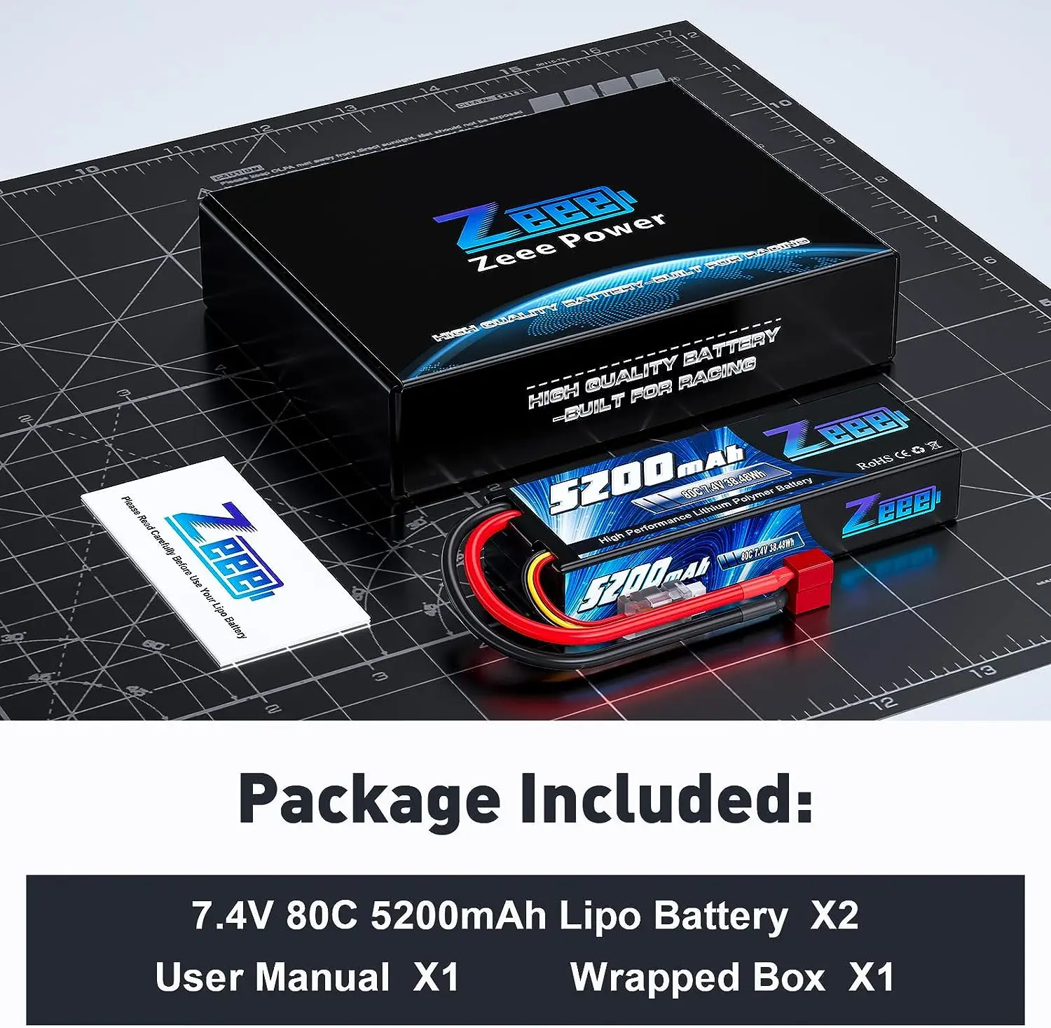 1/2pcs Zeee 2S 5200mAh Lipo Battery 80C With T/XT60/EC5/EC3 Plug RC Battery for RC Cars Truck Truggy Buggy Racing Hobby Parts