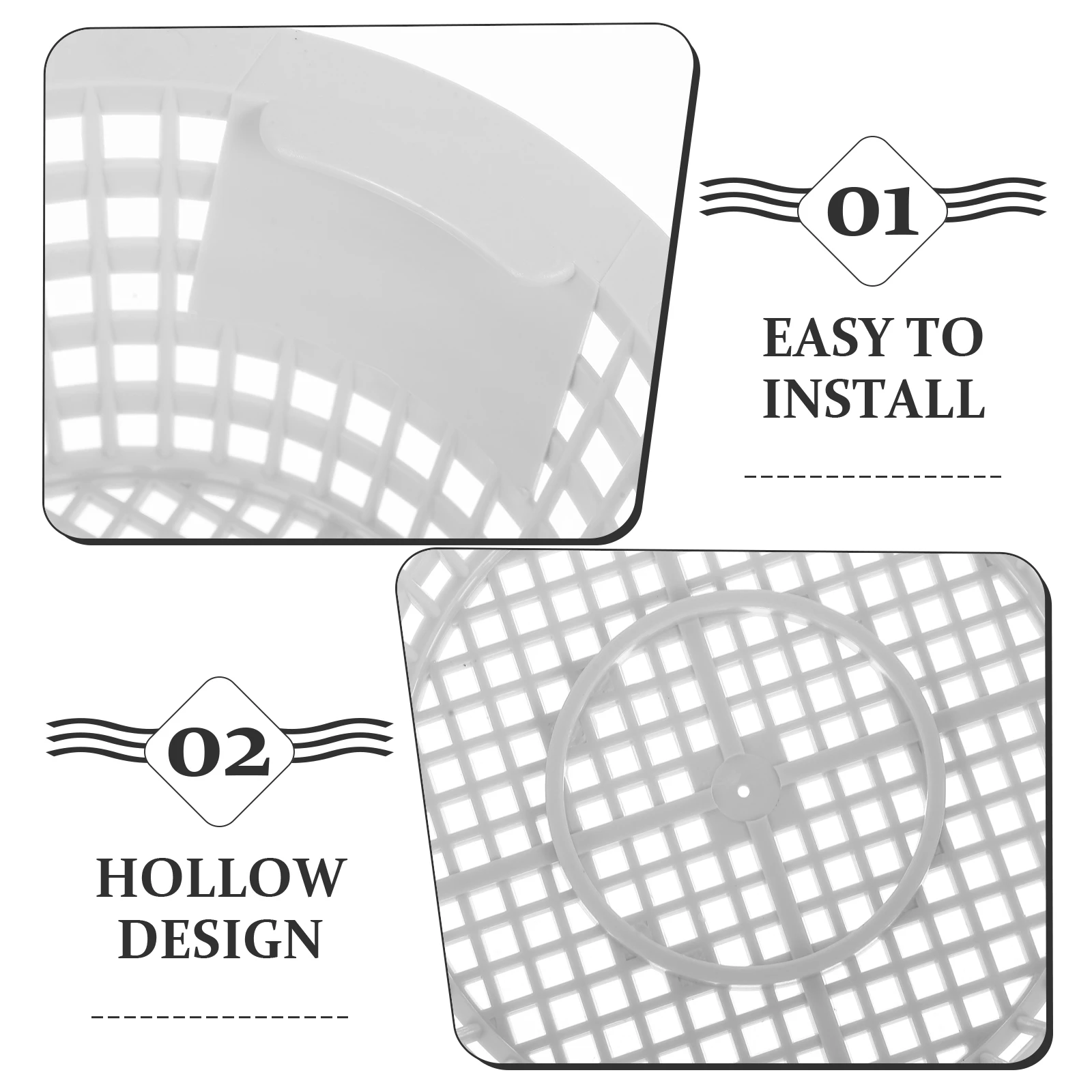 

2pcs Filter Basket Skimmer Replacement Basket For Above Ground Inground Anti Clogging Swimming Pool Cleaning Tool Plastic