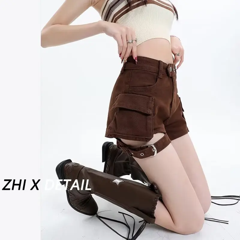 

Shorts Women Skinny Creativity Lace-up Popular Streetwear Daily Personality Students Holiday Fashion y2k Sexy American Retro