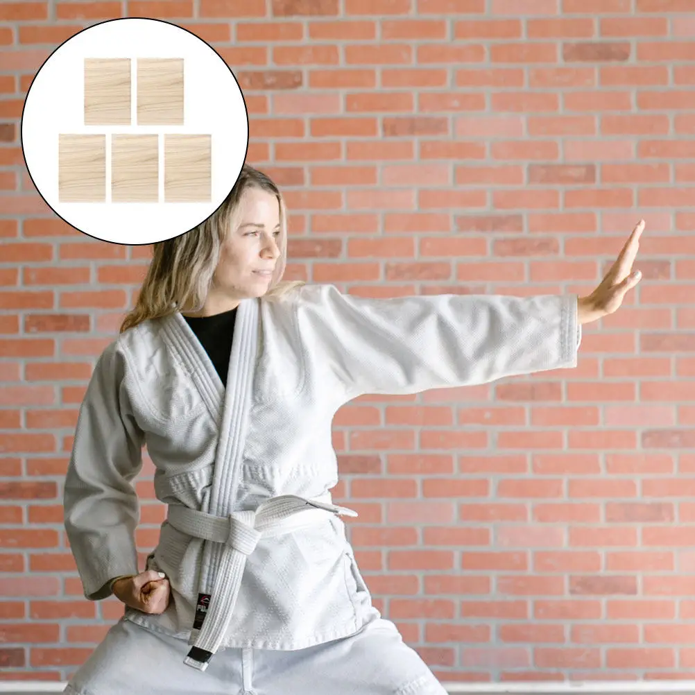 5Pcs Professional Taekwondo Breaking Boards Hard Wood Non-Toxic Odorless Indoor Sports Board for Karate Taekwondo Level