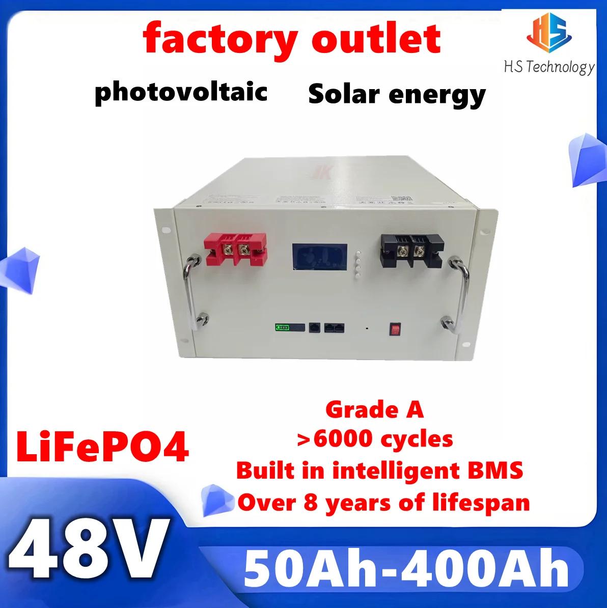 

factory outlet 16S 48V LiFePO4 Solar energy photovoltaic battery pack Grade A quality 6000+cycles Over 8 years of lifespan