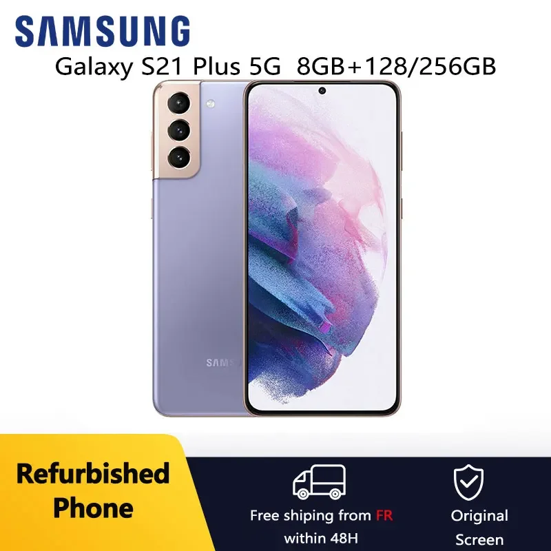 هاتف Samsung Galaxy S21 Plus S21+ 5G G996U1 G996N G9960 6.7 بوصة OLED 8GB+128/256GB NFC Core للهاتف المحمول بحالة ممتازة